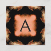 ABSTRACTE PINK RED BROWN SQUARE MONOGRAM VIERKANTE VISITEKAARTJE (Achterkant)