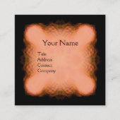 ABSTRACTE PINK RED BROWN SQUARE MONOGRAM VIERKANTE VISITEKAARTJE (Voorkant)