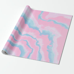 Abstracte PINKBLAUW EN WITTE KUNST Cadeaupapier