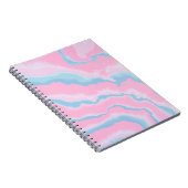 Abstracte PINKBLAUW EN WITTE KUNST Notitieboek (Rechterzijde)