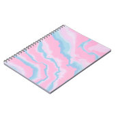 Abstracte PINKBLAUW EN WITTE KUNST Notitieboek (Linkerzijde)