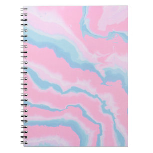Abstracte PINKBLAUW EN WITTE KUNST Notitieboek