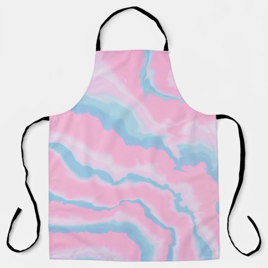 Abstracte PINKBLAUW EN WITTE KUNST Schort (Voorkant)