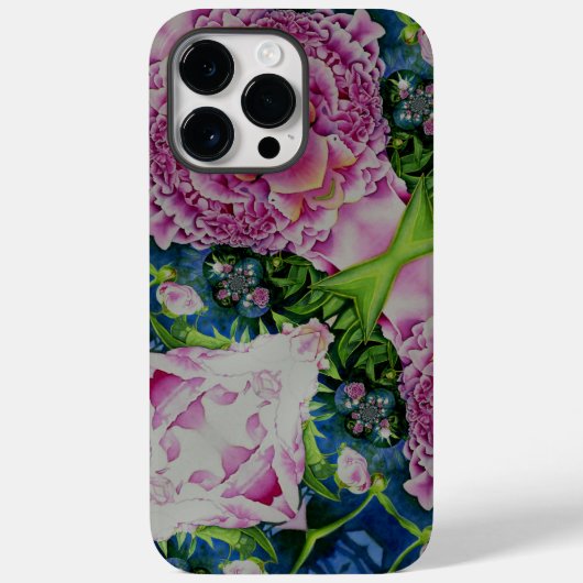 Abstracte pioen waterverf schilderij boho retro Case-Mate iPhone case (Achterkant)