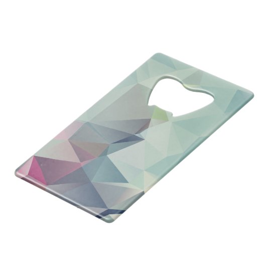 Abstracte piramide-kunst voor blauwdruk creditkaart flessenopener (Voorkant Gekanteld)