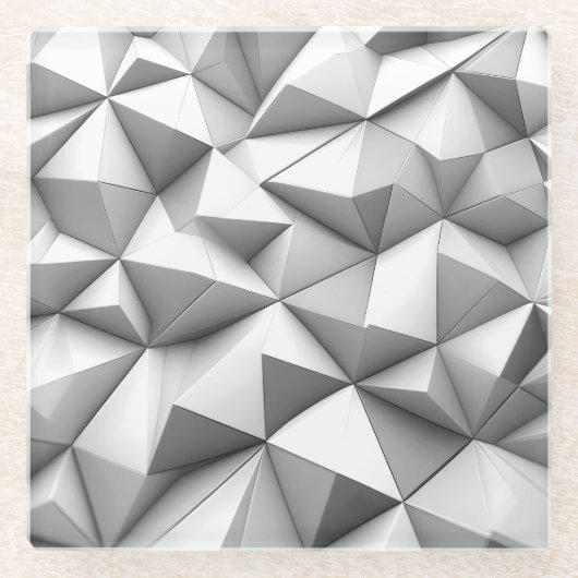 abstracte piramides grijs glazen onderzetter (Voorkant)