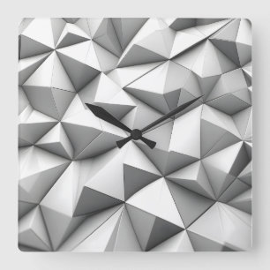 abstracte piramides grijs vierkante klok