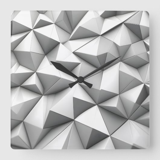 abstracte piramides grijs vierkante klok (Voorkant)