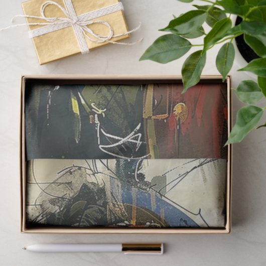 Abstracte Pirate Waterverf Schilderen Decoupage Tissuepapier (Geschenk)