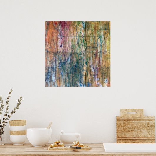 Abstracte Pittsburgh-kaart Poster (Keuken)