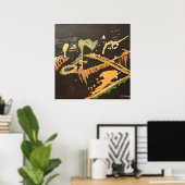 Abstracte Pittsburgh Skyline Schilderij Poster (Thuiskantoor)