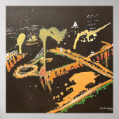 Abstracte Pittsburgh Skyline Schilderij Poster (Voorkant)