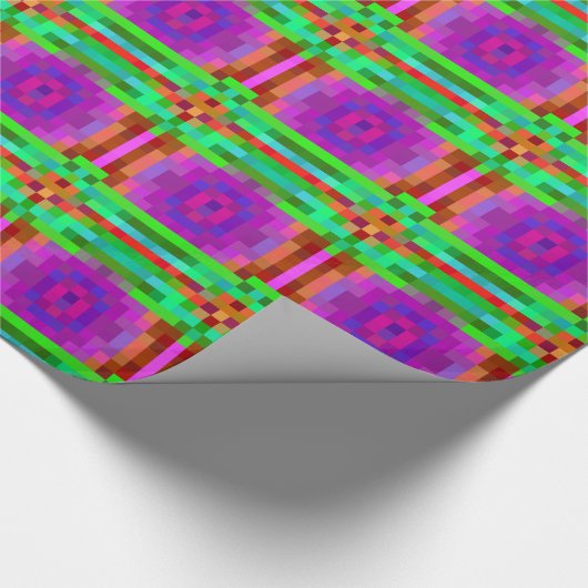 Abstracte Pixel Kunstkleurige Mozaïek Cadeaupapier (Hoek)