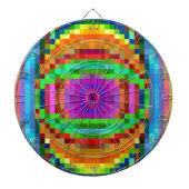 Abstracte Pixel Kunstkleurige Mozaïek Dartbord (Voorkant)