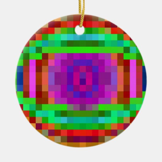 Abstracte Pixel Kunstkleurige Mozaïek Keramisch Ornament (Voorkant)
