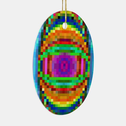 Abstracte Pixel Kunstkleurige Mozaïek Keramisch Ornament (Rechts)