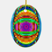 Abstracte Pixel Kunstkleurige Mozaïek Keramisch Ornament (Voorkant)