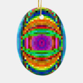 Abstracte Pixel Kunstkleurige Mozaïek Keramisch Ornament (Achterkant)