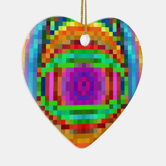 Abstracte Pixel Kunstkleurige Mozaïek Keramisch Ornament (Rechts)