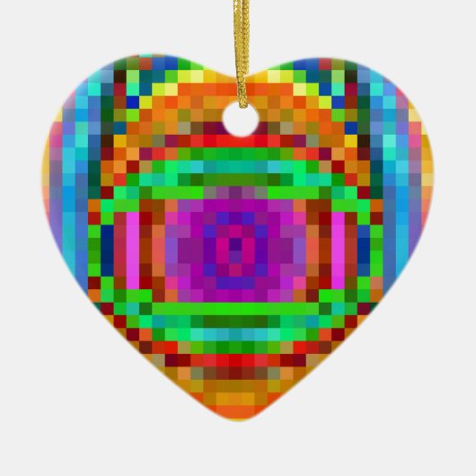 Abstracte Pixel Kunstkleurige Mozaïek Keramisch Ornament (Voorkant)