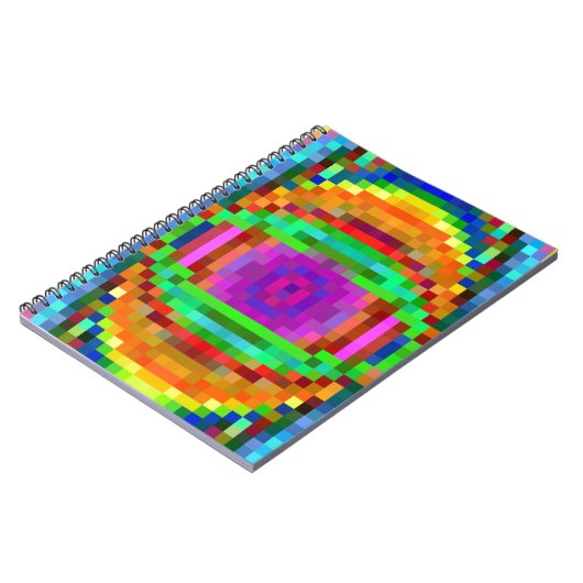 Abstracte Pixel Kunstkleurige Mozaïek Notitieboek (Linkerzijde)