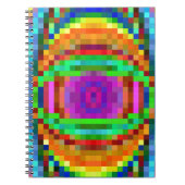 Abstracte Pixel Kunstkleurige Mozaïek Notitieboek (Voorkant)