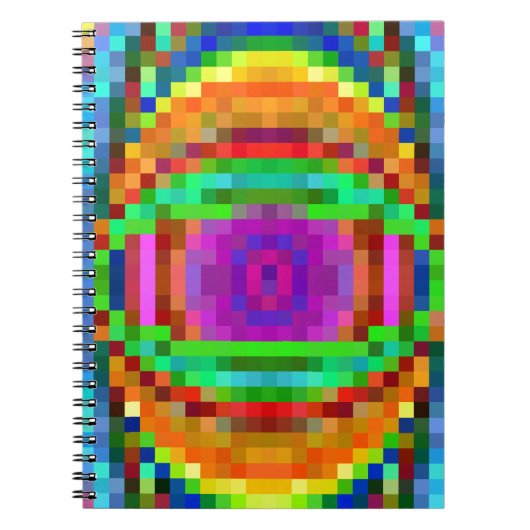 Abstracte Pixel Kunstkleurige Mozaïek Notitieboek (Voorkant)