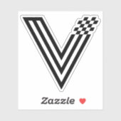 Abstracte Pixel tech V Letter Monogram Sticker (Vel)