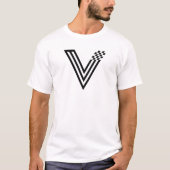 Abstracte Pixel tech V Letter Monogram T-shirt (Voorkant)
