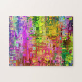 abstracte pixeldigitale cg-kleuren legpuzzel (Horizontaal)