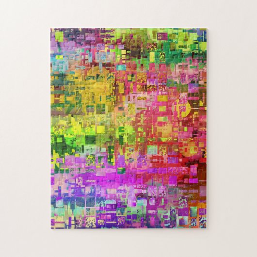 abstracte pixeldigitale cg-kleuren legpuzzel (Verticaal)