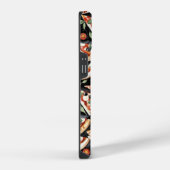 Abstracte pizzaplakjes op een zwarte achtergrond iPhone hoesje (Rechterkant)
