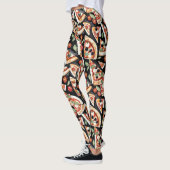 Abstracte pizzaplakjes op een zwarte achtergrond leggings (Links)
