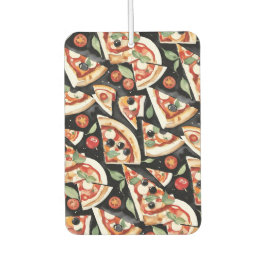 Abstracte pizzaplakjes op een zwarte achtergrond luchtverfrisser