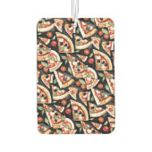 Abstracte pizzaplakjes op een zwarte achtergrond luchtverfrisser (Achterkant)