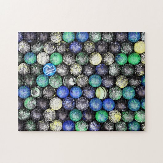 Abstracte planetoïde knikkers legpuzzel (Horizontaal)