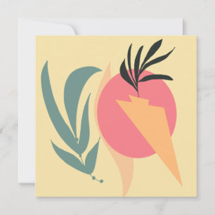 Abstracte plant illustratie vormen roze geel