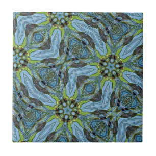 abstracte plant met turkooizen tegeltje