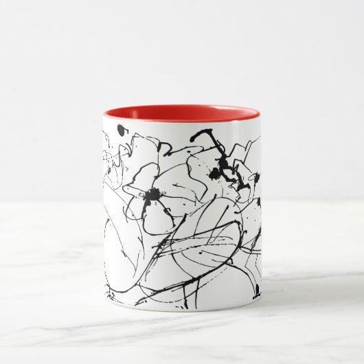 Abstracte Plant Tekening Mok (Midden)