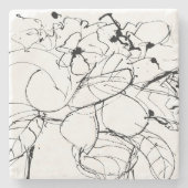 Abstracte Plant Tekening Stenen Onderzetter (Voorkant)
