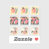 Abstracte Planten Tekening Omlijst Sticker (Vel)
