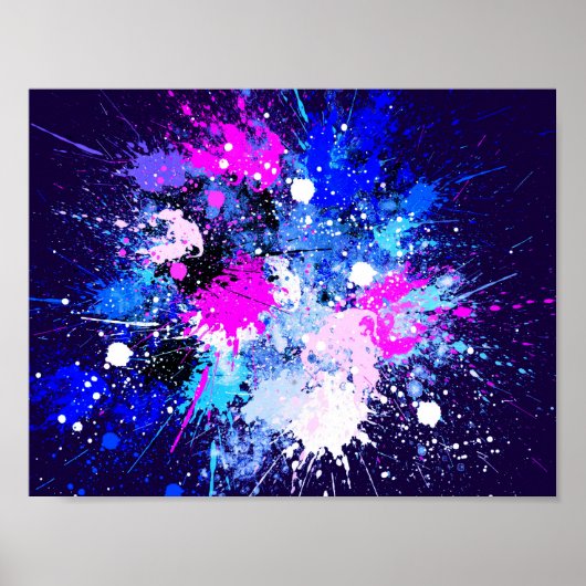 Abstracte plash-schildering op Canvas Poster (Voorkant)