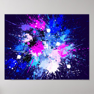 Abstracte plaspschildering op Canvas Poster
