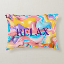 Abstracte plastic vormen met Relax-tekst