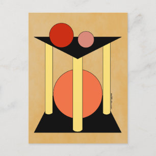 Abstracte platformen, pilaren en cirkels briefkaart