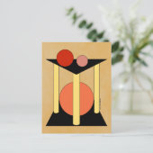 Abstracte platformen, pilaren en cirkels briefkaart (Staand voorkant)