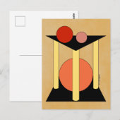 Abstracte platformen, pilaren en cirkels briefkaart (Voorkant / Achterkant)