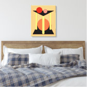 Abstracte platformen, pilaren en cirkels canvas afdruk (Insitu (Slaapkamer))