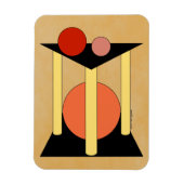 Abstracte platformen, pilaren en cirkels magneet (Verticaal)