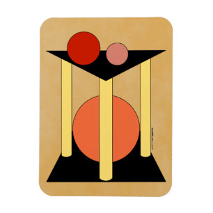 Abstracte platformen, pilaren en cirkels magneet